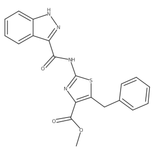 methyl (2Z)-5-benzyl-2-[(1H-indazol-3-ylcarbonyl)imino]-2,3-dihydro-1,3-thiazole-4-carboxylate结构式