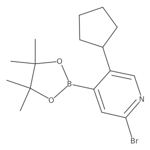 2-Bromo-5-cyclopentyl-4-(4,4,5,5-tetramethyl-1,3,2-dioxaborolan-2-yl)pyridine Structure
