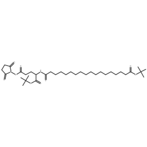 1-(tert-Butyl) 5-(2,5-dioxopyrrolidin-1-yl) (18-(tert-butoxy)-18-oxooctadecanoyl)-D-glutamate结构式