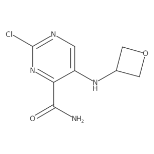 2-Chloro-5-(3-oxetanylamino)-4-pyrimidinecarboxamide Structure