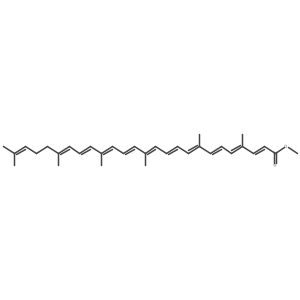 methyl (2E,4Z,6E,8E,10E,12E,14E,16E,18E,20E)-4,8,13,17,21,25-hexamethylhexacosa-2,4,6,8,10,12,14,16,18,20,24-undecaenoate Structure