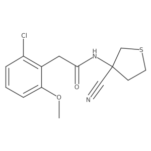 2-(2-chloro-6-methoxyphenyl)-N-(3-cyanothiolan-3-yl)acetamide结构式