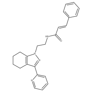 N-(2-(3-(pyridin-2-yl)-4,5,6,7-tetrahydro-1H-indazol-1-yl)ethyl)cinnamamide结构式