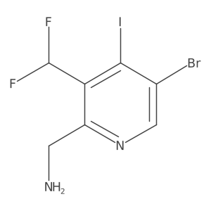 2-(Aminomethyl)-5-bromo-3-(difluoromethyl)-4-iodopyridine Structure