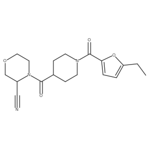 4-[1-(5-Ethylfuran-2-carbonyl)piperidine-4-carbonyl]morpholine-3-carbonitrile Structure