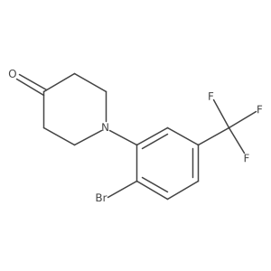 1-[2-Bromo-5-(trifluoromethyl)phenyl]-4-piperidinone结构式
