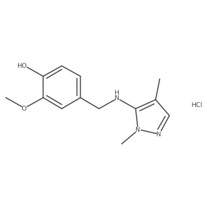 4-[[(2,4-Dimethylpyrazol-3-yl)amino]methyl]-2-methoxyphenol;hydrochloride Structure