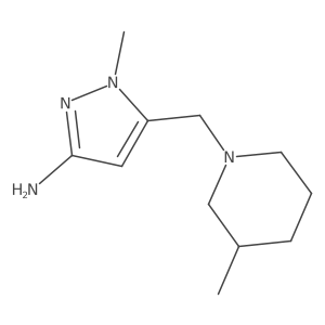 1-methyl-5-[(3-methylpiperidin-1-yl)methyl]-1H-pyrazol-3-amine结构式