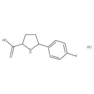 (2S,5S)-5-(4-fluorophenyl)pyrrolidine-2-carboxylic acid hydrochloride结构式