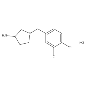 (R)-1-(3,4-Dichlorobenzyl)pyrrolidin-3-amine hydrochloride Structure