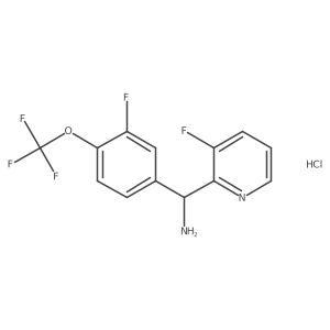 (S)-(3-fluoro-4-(trifluoromethoxy)phenyl)(3-fluoropyridin-2-yl)methanamine hydrochloride结构式