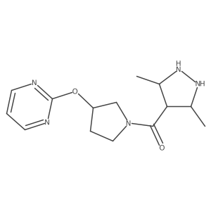 (3,5-Dimethylpyrazolidin-4-yl)-(3-pyrimidin-2-yloxypyrrolidin-1-yl)methanone结构式