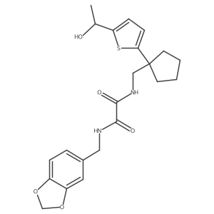 N1-(benzo[d][1,3]dioxol-5-ylmethyl)-N2-((1-(5-(1-hydroxyethyl)thiophen-2-yl)cyclopentyl)methyl)oxalamide Structure