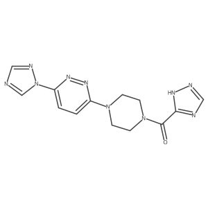 (4-(6-(1H-1,2,4-triazol-1-yl)pyridazin-3-yl)piperazin-1-yl)(1H-1,2,4-triazol-5-yl)methanone Structure