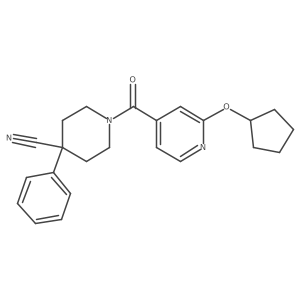 1-(2-(Cyclopentyloxy)isonicotinoyl)-4-phenylpiperidine-4-carbonitrile Structure