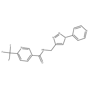 N-((1-(pyridin-4-yl)-1H-1,2,3-triazol-4-yl)methyl)-6-(trifluoromethyl)nicotinamide结构式