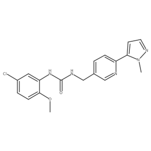 1-(5-chloro-2-methoxyphenyl)-3-((6-(1-methyl-1H-pyrazol-5-yl)pyridin-3-yl)methyl)urea结构式