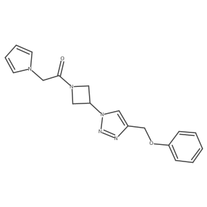 1-(3-(4-(phenoxymethyl)-1H-1,2,3-triazol-1-yl)azetidin-1-yl)-2-(1H-pyrrol-1-yl)ethanone结构式