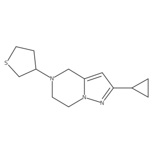 2-Cyclopropyl-5-(tetrahydrothiophen-3-yl)-4,5,6,7-tetrahydropyrazolo[1,5-a]pyrazine Structure