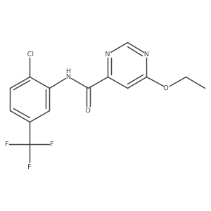 N-[2-chloro-5-(trifluoromethyl)phenyl]-6-ethoxypyrimidine-4-carboxamide结构式