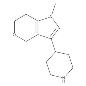 1-Methyl-3-(piperidin-4-yl)-1,4,6,7-tetrahydropyrano[4,3-c]pyrazole结构式