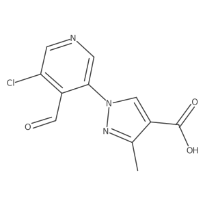 1-(5-chloro-4-formylpyridin-3-yl)-3-methyl-1H-pyrazole-4-carboxylic acid Structure