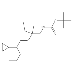 tert-butyl N-[2-(2-cyclopropyl-2-ethoxyethoxy)-3-iodo-2-methylpropyl]carbamate结构式