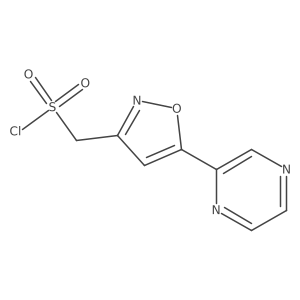 [5-(Pyrazin-2-yl)-1,2-oxazol-3-yl]methanesulfonyl chloride Structure