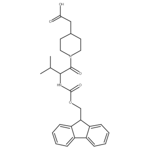 2-{1-[(2S)-2-({[(9H-fluoren-9-yl)methoxy]carbonyl}amino)-3-methylbutanoyl]piperidin-4-yl}acetic acid Structure
