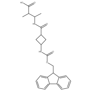 3-{[3-({[(9H-fluoren-9-yl)methoxy]carbonyl}amino)cyclobutyl]formamido}-2-methylbutanoic acid结构式