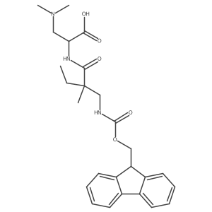 (2S)-3-(dimethylamino)-2-{2-[({[(9H-fluoren-9-yl)methoxy]carbonyl}amino)methyl]-2-methylbutanamido}propanoic acid结构式