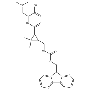 3-(dimethylamino)-2-({3-[({[(9H-fluoren-9-yl)methoxy]carbonyl}amino)methyl]-2,2-difluorocyclopropyl}formamido)propanoic acid结构式