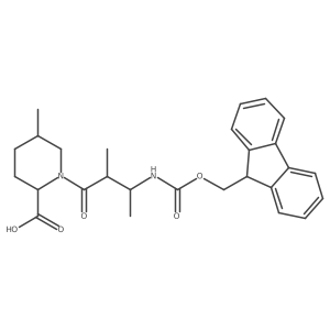 1-[3-({[(9H-fluoren-9-yl)methoxy]carbonyl}amino)-2-methylbutanoyl]-5-methylpiperidine-2-carboxylic acid Structure