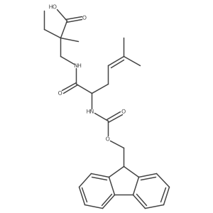 2-{[2-({[(9H-fluoren-9-yl)methoxy]carbonyl}amino)-5-methylhex-4-enamido]methyl}-2-methylbutanoic acid结构式