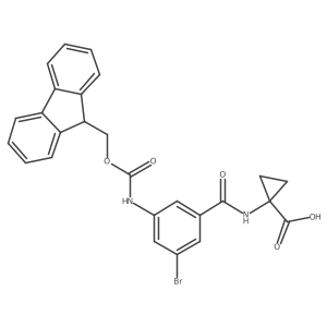 1-[3-bromo-5-({[(9H-fluoren-9-yl)methoxy]carbonyl}amino)benzamido]cyclopropane-1-carboxylic acid Structure