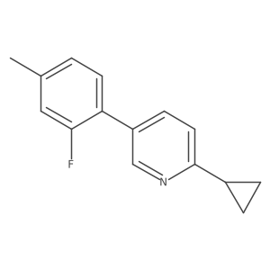 2-Cyclopropyl-5-(2-fluoro-4-methylphenyl)pyridine结构式