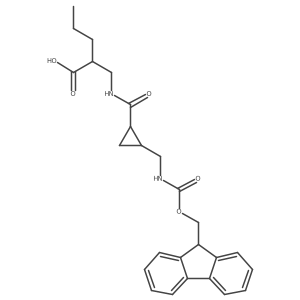 2-[({2-[({[(9H-fluoren-9-yl)methoxy]carbonyl}amino)methyl]cyclopropyl}formamido)methyl]pentanoic acid结构式