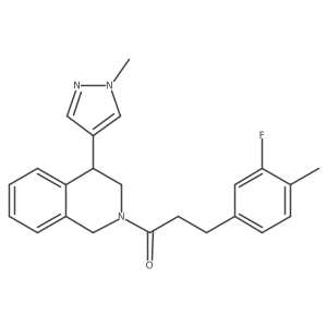 3-(3-fluoro-4-methylphenyl)-1-(4-(1-methyl-1H-pyrazol-4-yl)-3,4-dihydroisoquinolin-2(1H)-yl)propan-1-one结构式
