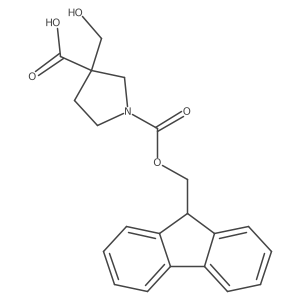 1-{[(9H-fluoren-9-yl)methoxy]carbonyl}-3-(hydroxymethyl)pyrrolidine-3-carboxylic acid结构式