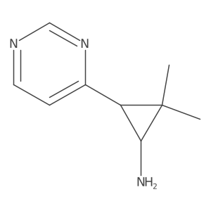 rac-(1R,3S)-2,2-dimethyl-3-(pyrimidin-4-yl)cyclopropan-1-amine Structure