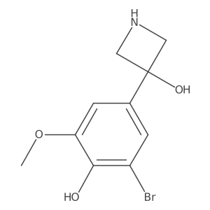 3-(3-Bromo-4-hydroxy-5-methoxyphenyl)azetidin-3-ol结构式