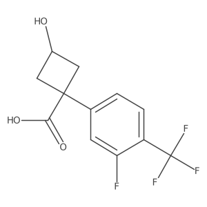 1-[3-Fluoro-4-(trifluoromethyl)phenyl]-3-hydroxycyclobutane-1-carboxylic acid Structure