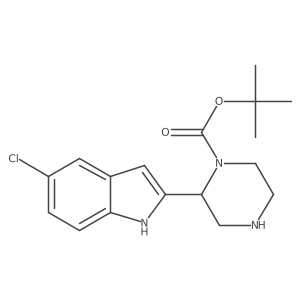 tert-butyl 2-(5-chloro-1H-indol-2-yl)piperazine-1-carboxylate结构式