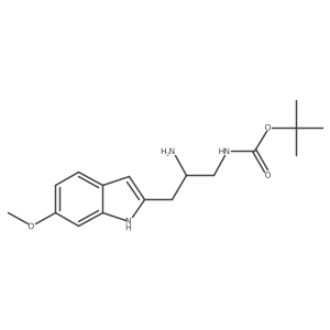 tert-butyl N-[2-amino-3-(6-methoxy-1H-indol-2-yl)propyl]carbamate结构式
