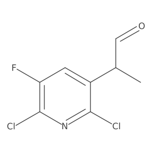 2-(2,6-Dichloro-5-fluoropyridin-3-yl)propanal结构式