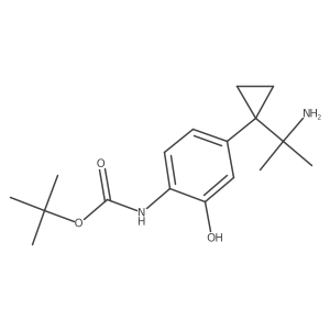 tert-butyl N-{4-[1-(2-aminopropan-2-yl)cyclopropyl]-2-hydroxyphenyl}carbamate结构式