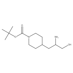 Tert-butyl 4-(2-amino-3-hydroxypropyl)piperidine-1-carboxylate结构式
