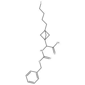 2-[3-(4-Fluorobutyl)-1-bicyclo[1.1.1]pentanyl]-2-(phenylmethoxycarbonylamino)acetic acid结构式