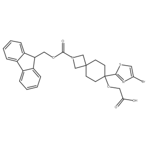 2-{[7-(4-bromo-1,3-thiazol-2-yl)-2-{[(9H-fluoren-9-yl)methoxy]carbonyl}-2-azaspiro[3.5]nonan-7-yl]oxy}acetic acid Structure