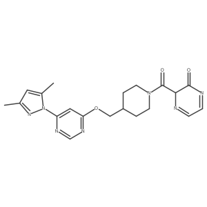 2-[4-[[6-(3,5-dimethylpyrazol-1-yl)pyrimidin-4-yl]oxymethyl]piperidine-1-carbonyl]-2H-pyrazin-3-one Structure